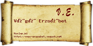 Vágó Erzsébet névjegykártya